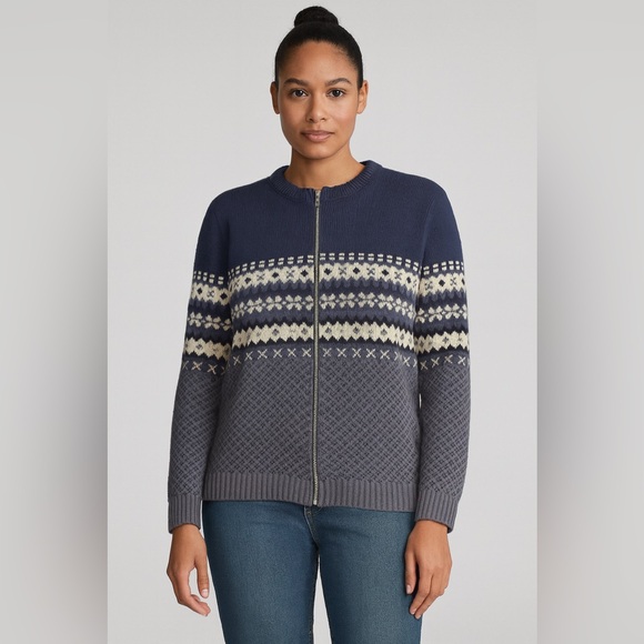 Sweaters - Womens vintage Blue Patterned Sweater